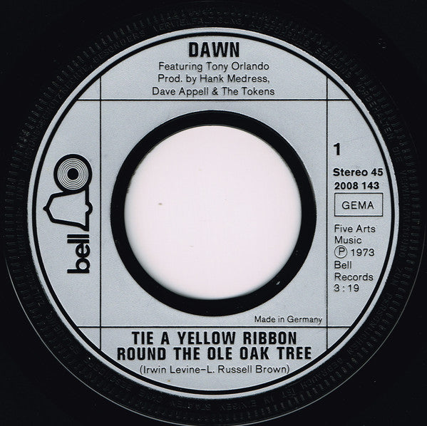 Dawn - Tie A Yellow Ribbon Vinyl Singles Vinyl Zeer Goed / Hoesje Generic "VINYLSINGLES.NL"
