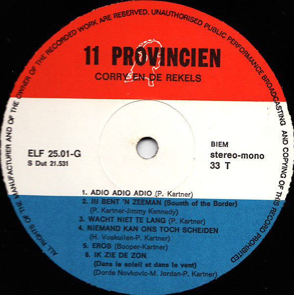 Corry En De Rekels - Corry En De Rekels 2 (LP) 97-98131 Vinyl LP Vinyl Zeer Goed / Hoesje Goed "VINYLSINGLES.NL"
