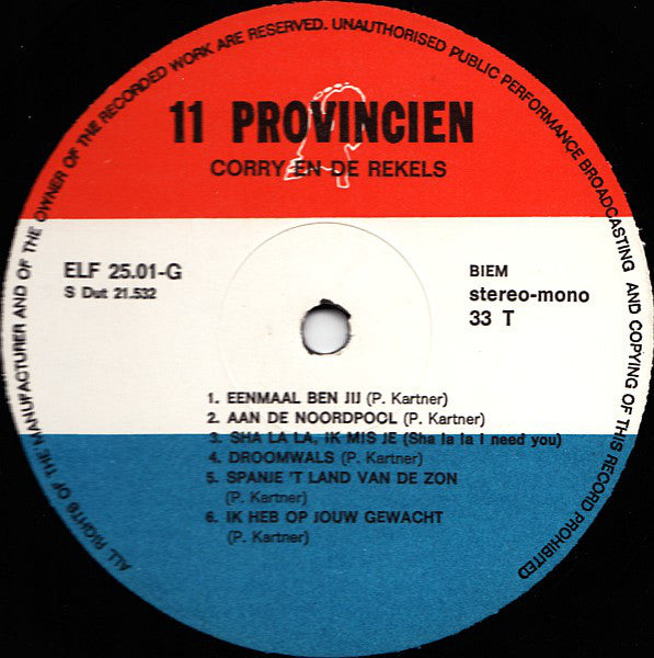 Corry En De Rekels - Corry En De Rekels 2 (LP) 97-98330 Vinyl LP Vinyl Zeer Goed / Hoesje Goed "VINYLSINGLES.NL"