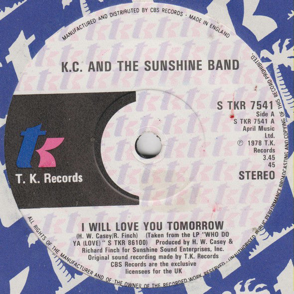 KC And The Sunshine Band - I Will Love You Tomorrow 07321 Vinyl Singles Vinyl Goed / Hoes Generic