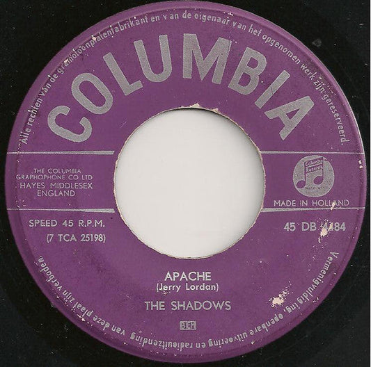 Shadows - Apache 42431 Vinyl Singles Vinyl Goed / Hoes Generic