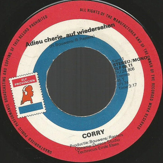 Corry Konings - Adieu Cherie, Auf Wiedersehen 42580 vinylsingle Vinyl Goed / Hoes Generic