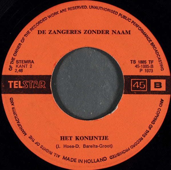 Zangeres Zonder Naam - De Bruid 25882 Vinyl Singles Vinyl Goed / Hoes Generic
