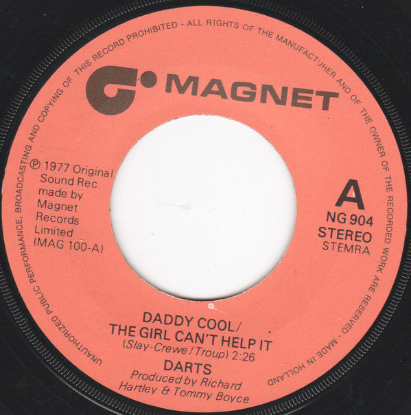Darts - Daddy Cool 43526 Vinyl Singles Vinyl Zeer Goed / Hoesje Goed "VINYLSINGLES.NL"
