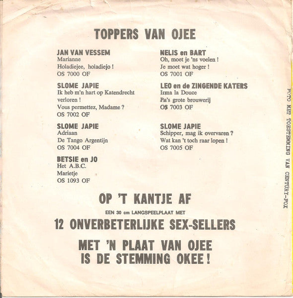 Slome Japie - Ik Heb Mijn Hart Op Katendrecht Verloren 15218 Vinyl Singles Vinyl Goed / Hoes Goed