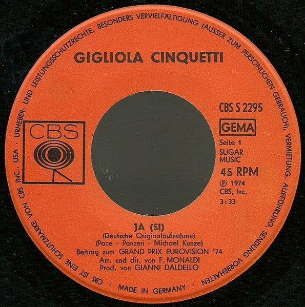 Gigliola Cinquetti - Ja 33207