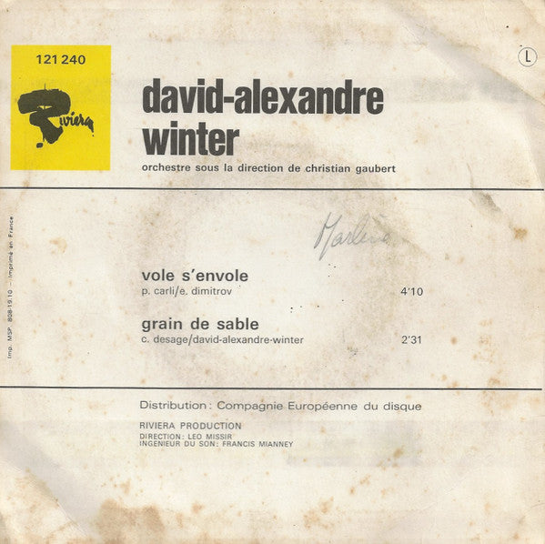 David Alexandre Winter - Vole S'Envole 41399 Vinyl Singles Vinyl Goed / Hoes Goed