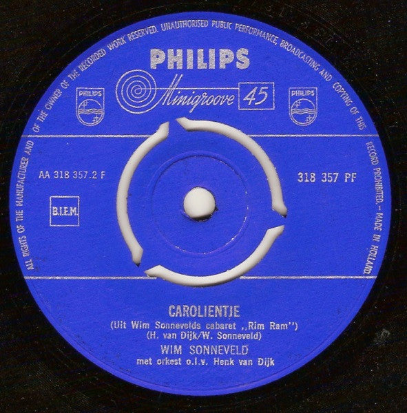 Wim Sonneveld - Aan De Amsterdamse Grachten 41813 Vinyl Singles Vinyl Goed / Hoes Generic