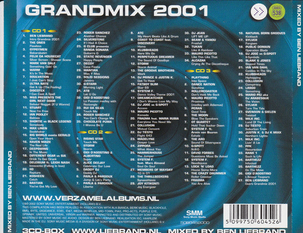 Ben Liebrand - Grandmix 2001 (CD) 70833 Compact Disc 3x Goede Staat