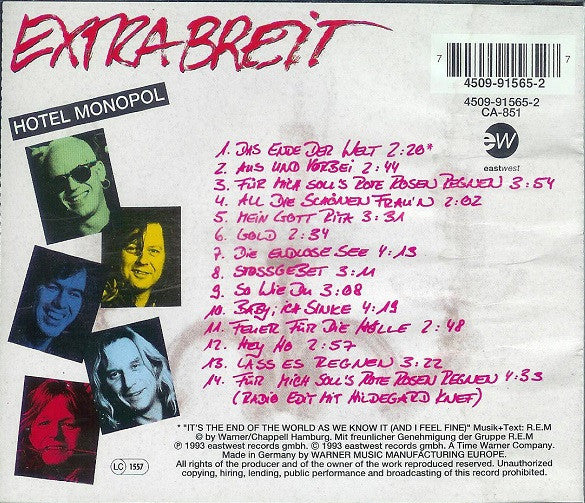 Extrabreit - Hotel Monopol (CD) 70125 Compact Disc /   