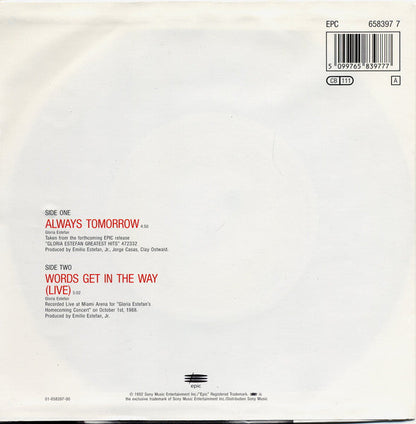Gloria Estefan - Always Tomorrow 40773 Vinyl Singles Vinyl Goed / Hoes Sticker