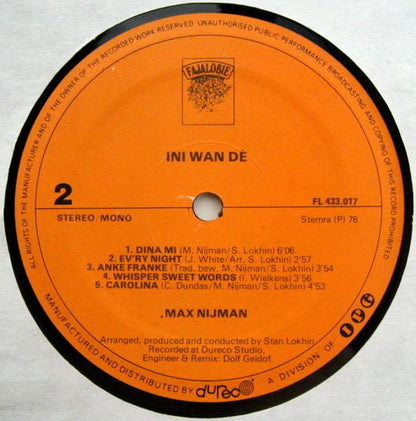 Max Nijman - Ini Wan Dé (LP) 40721 Vinyl LP JUKEBOXSINGLES.NL   