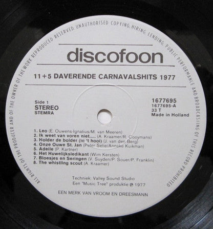 Verschiedene – Elf + 5 Daverende Carnavals Hits '77 (LP) 48138 (B)