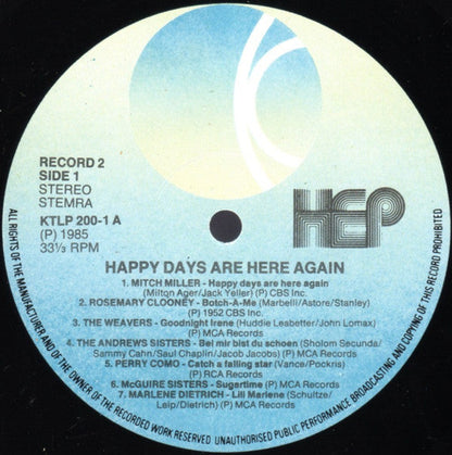 Various - Happy Days Are Here Again (LP) 46928 Vinyl LP Dubbel JUKEBOXSINGLES.NL   