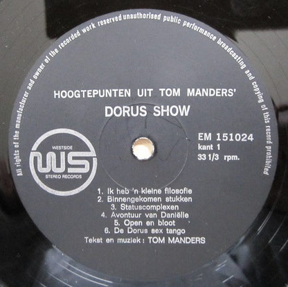 Dorus - Hoogtepunten Uit Tom Manders' Dorus Show (LP) 40742 Vinyl LP JUKEBOXSINGLES.NL   