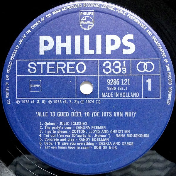 Various - Alle 13 Goed! Deel 10 (LP) 50365 Vinyl LP JUKEBOXSINGLES.NL   