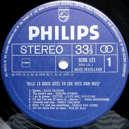 Various - Alle 13 Goed! Deel 10 (LP) 49461 Vinyl LP JUKEBOXSINGLES.NL   