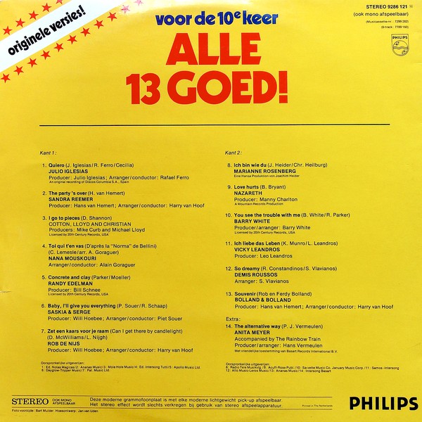 Various - Alle 13 Goed! Deel 10 (LP) 50365 Vinyl LP JUKEBOXSINGLES.NL   