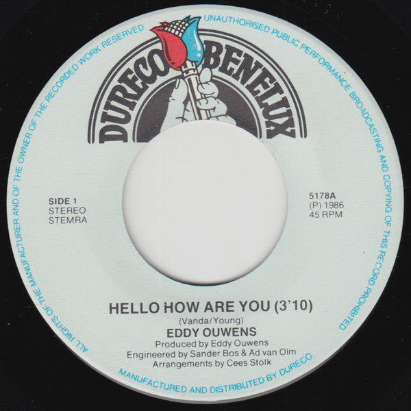Eddy Ouwens - Hello How Are You 12539 Vinyl Singles Vinyl Zeer Goed / Hoesje Goed "VINYLSINGLES.NL"