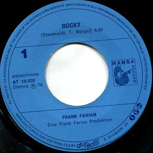 Frank Farian - Rocky 42144 Vinyl Singles Toevoegen Vinyl Goed / Hoes Generic