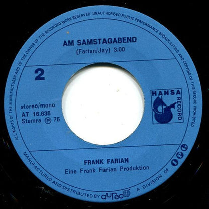 Frank Farian - Rocky 42144 Vinyl Singles Toevoegen Vinyl Goed / Hoes Generic