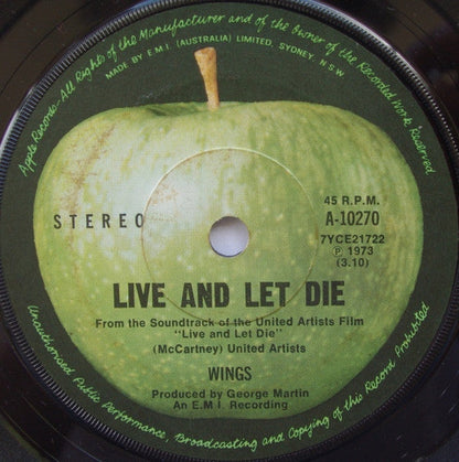 Wings - Live And Let Die 41840 Vinyl Singles Vinyl Redelijk / Hoes Generic