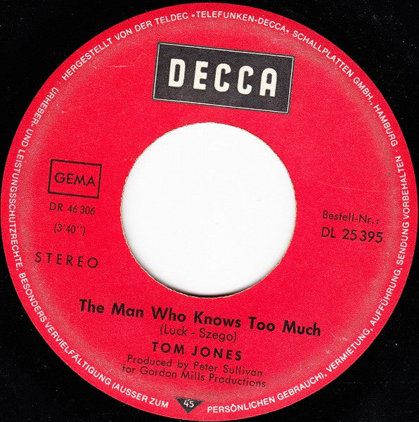 Tom Jones - Without Love 42231 Vinyl Singles Toevoegen Vinyl Goed / Hoes Generic