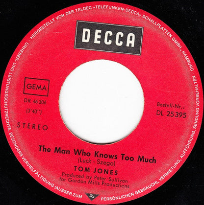 Tom Jones - Without Love 42231 Vinyl Singles Toevoegen Vinyl Goed / Hoes Generic