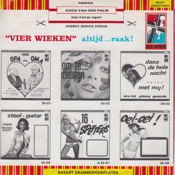 Cock van der Palm - Natasja 47232 Vinyl Singles Vinyl Zeer Goed / Hoesje Goed "VINYLSINGLES.NL"