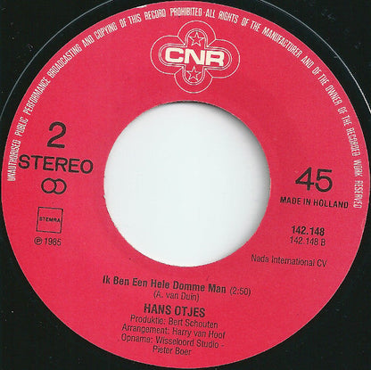 Hans Otjes - Ik Ben Toch Zo Ontzettend Moei 04233 Vinyl Singles Vinyl Goed / Hoes Goed