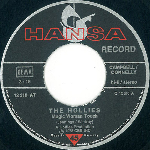 Hollies - Magic Woman Touch Vinyl Singles Vinyl Zeer Goed / Hoesje Generic "VINYLSINGLES.NL"