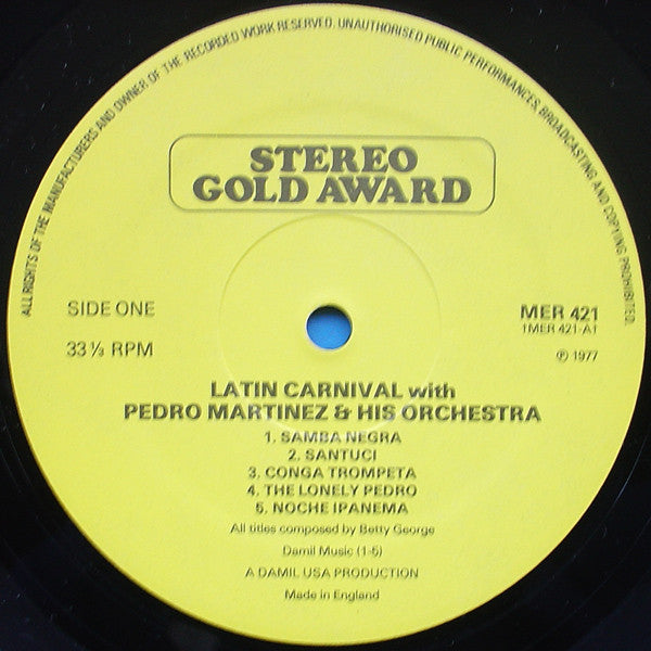 Pedro Martinez, sein Orchester und Chor – Latin Carnival (LP) 49543