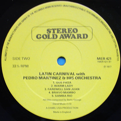 Pedro Martinez, sein Orchester und Chor – Latin Carnival (LP) 49543