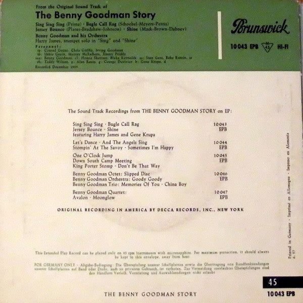 Benny Goodman And His Orchestra - The Benny Goodman Story 41429 Vinyl Singles EP Vinyl Goed / Hoes Goed