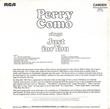 Perry Como – Perry Como singt nur für dich (LP) 42129