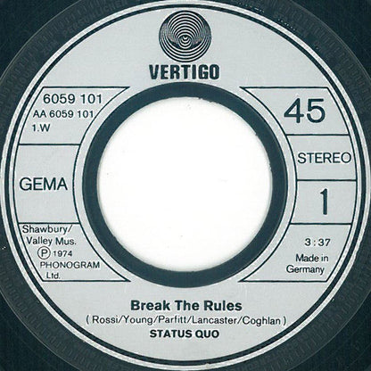 Status Quo - Break The Rules 41577 Vinyl Singles Vinyl Goed / Hoes Generic