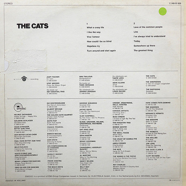 Cats - The Cats (LP) 40612 Vinyl LP JUKEBOXSINGLES.NL   