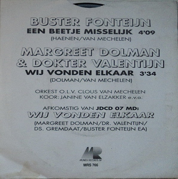 Buster Fonteyn - Een Beetje Misselijk 35110 Vinyl Singles JUKEBOXSINGLES.NL   