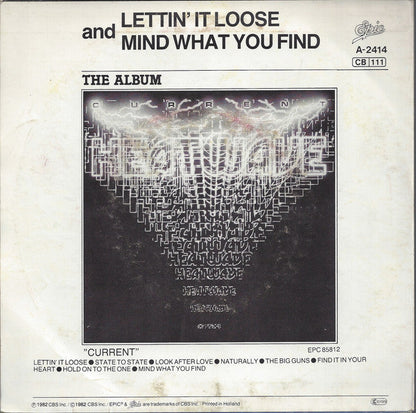 Heatwave - Lettin' It Loose Vinyl Singles Vinyl Zeer Goed / Hoesje Goed "VINYLSINGLES.NL"
