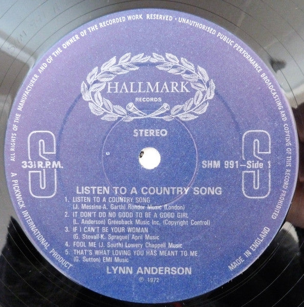 Lynn Anderson - Listen To A Country Song (LP) 42808 Vinyl LP JUKEBOXSINGLES.NL   