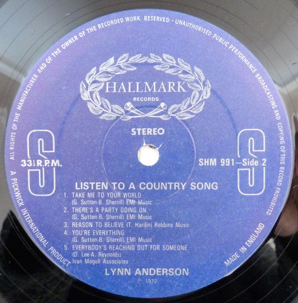 Lynn Anderson - Listen To A Country Song (LP) 42808 Vinyl LP JUKEBOXSINGLES.NL   