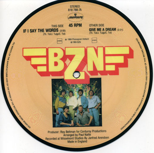 BZN - If I Say The Words (Picture Disc) 41322