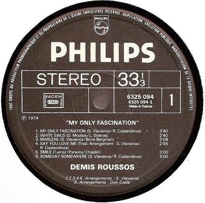 Demis Roussos - My Only Fascination (LP) 43002 Vinyl LP JUKEBOXSINGLES.NL   