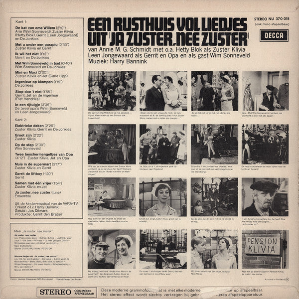 Cast of "Ja Zuster, Nee Zuster" - Een Rusthuis Vol Liedjes Uit "Ja Zuster, Nee Zuster" (LP) 97-97937 Vinyl LP Vinyl Zeer Goed / Hoesje Goed "VINYLSINGLES.NL"