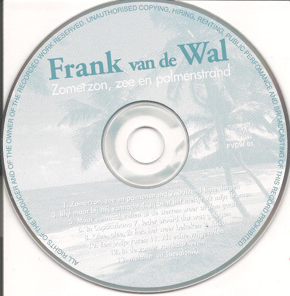 Frank Van De Wal - Zomerzon, Zee En Palmenstrand (CD) 70518 Compact Disc Goede Staat