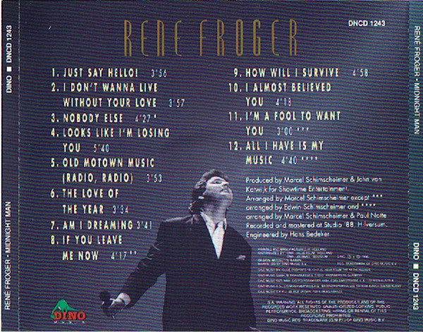 René Froger - Midnight Man (CD) 70554 Compact Disc Goede Staat