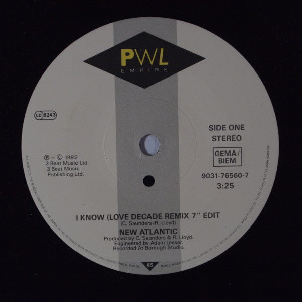 New Atlantic - I Know (Love Decade Remix) 12499 Vinyl Singles Vinyl Goed / Hoes Goed