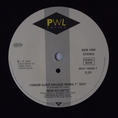 New Atlantic - I Know (Love Decade Remix) 12499 Vinyl Singles Vinyl Goed / Hoes Goed