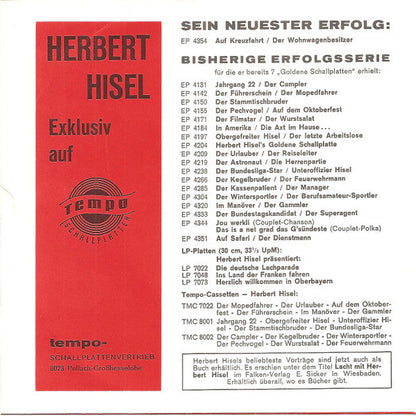 Herbert Hisel - Auf Kreuzfahrt Vinyl Singles Vinyl Zeer Goed / Hoesje Goed "VINYLSINGLES.NL"