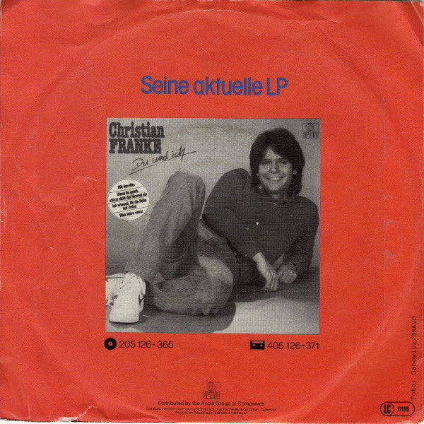 Christian Franke - Wenn Du Gehst, Stürzt Nicht Der Himmel Ein 40923 Vinyl Singles Vinyl Goed / Hoes Goed